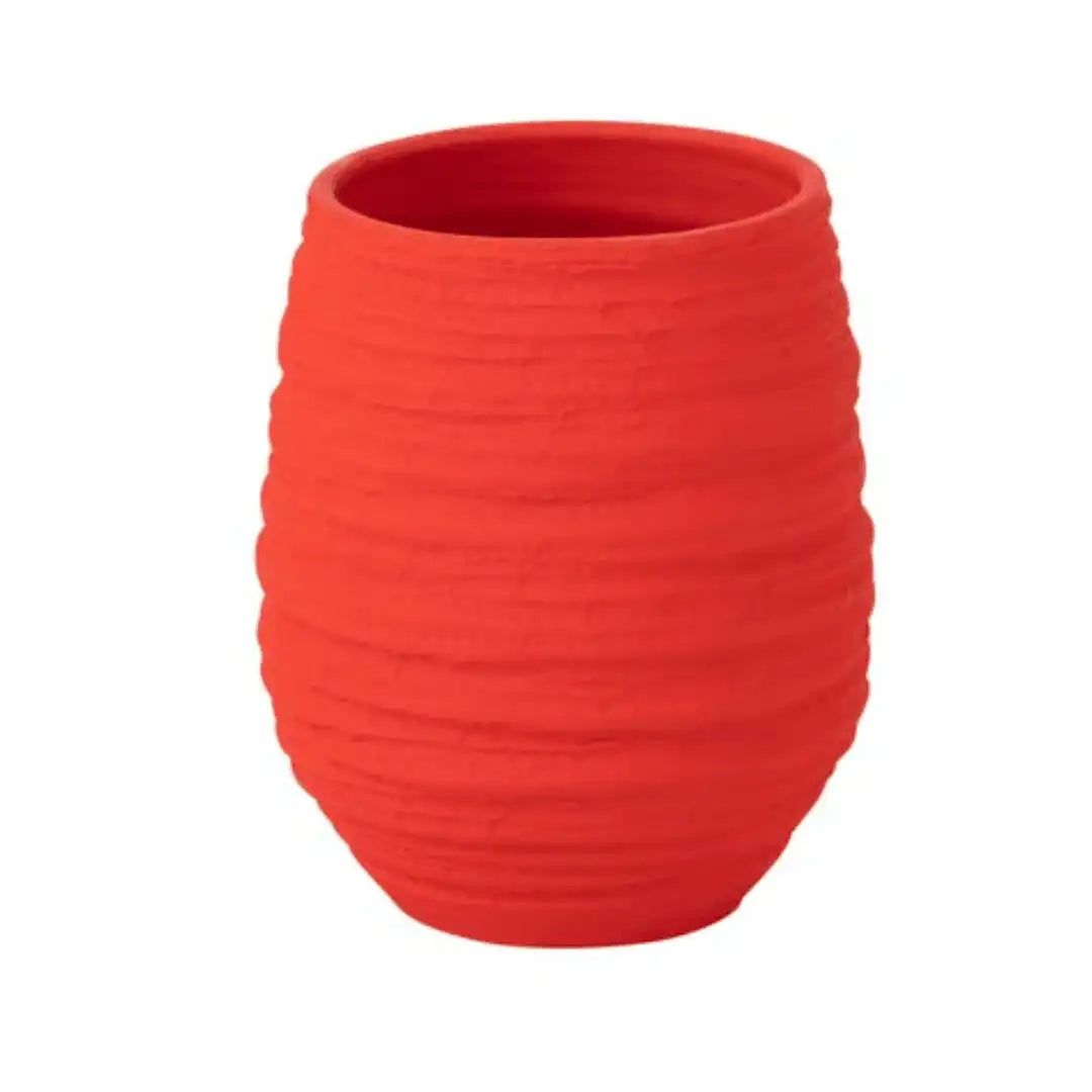 Designer Keramik Blumenvase Blumentopf Fiesta Rot Handgefertigt - HomeDesign Knaus