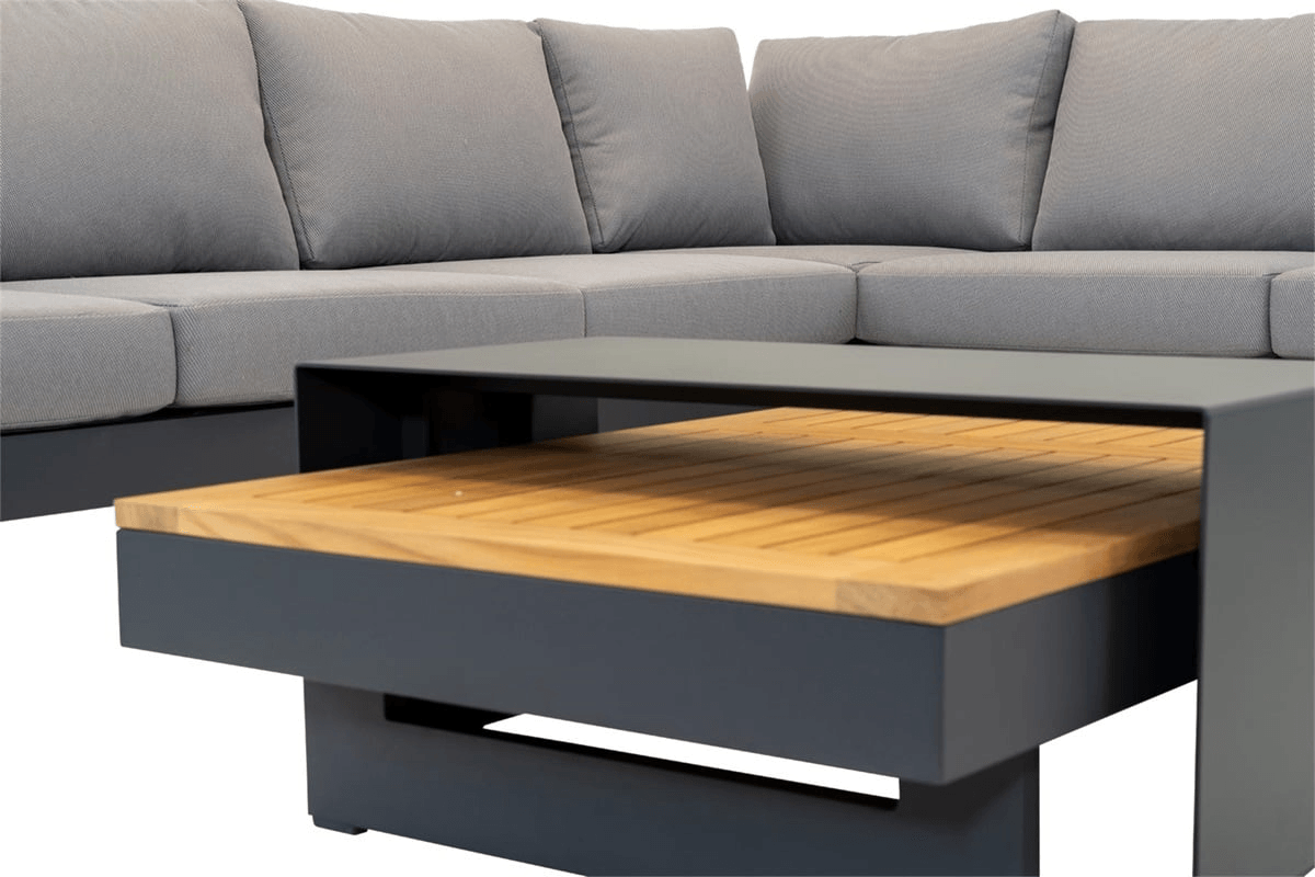 Designer Lounge-Set Barbados Aluminium Matt Anthrazit Rückenlehne - HomeDesign Knaus