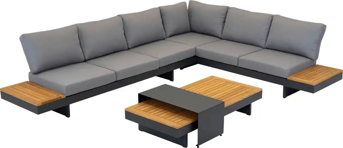 Designer Lounge-Set Barbados Aluminium Matt Anthrazit Rückenlehne - HomeDesign Knaus