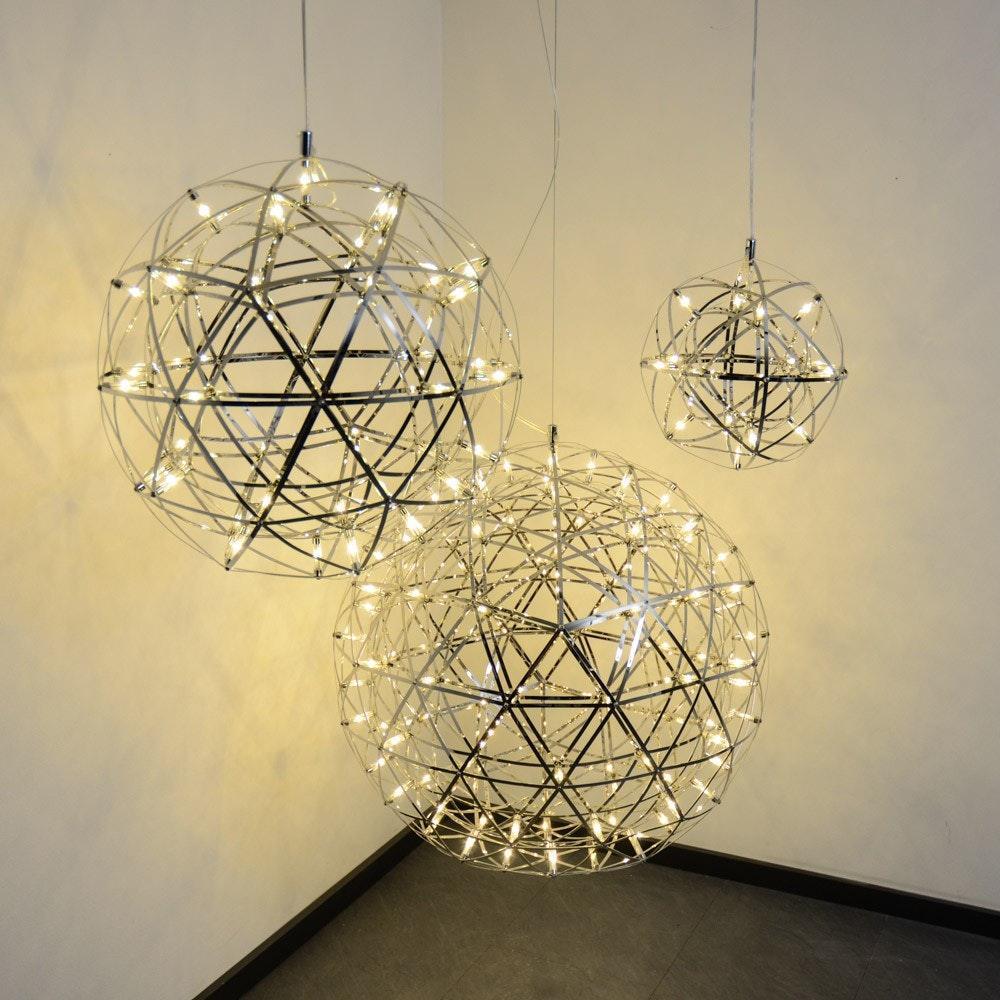 Designer Atom 70cm LED-Hängeleuchte Metallkugel 2484lm Chrom