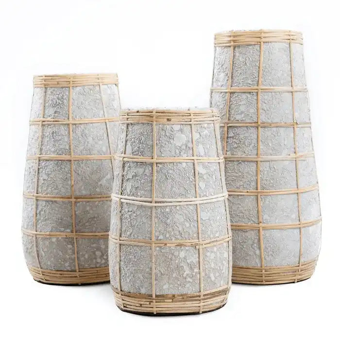 Designer Rattan Cutie Vase Natur Blumenvase handgeflochten - HomeDesign Knaus