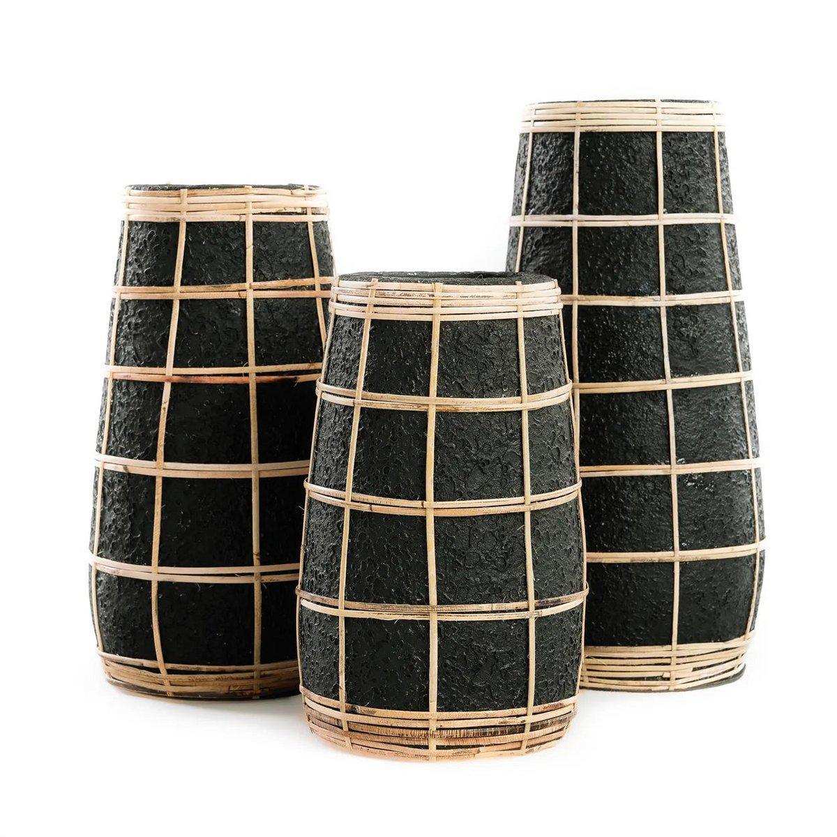 Designer Rattan Cutie Vase Natur Blumenvase handgeflochten - HomeDesign Knaus