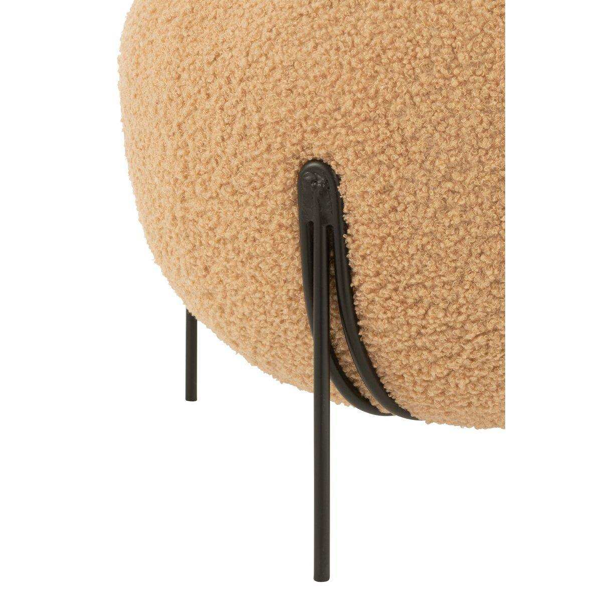 Designer Samt Sitzhocker Hocker Rund Kamel - HomeDesign Knaus