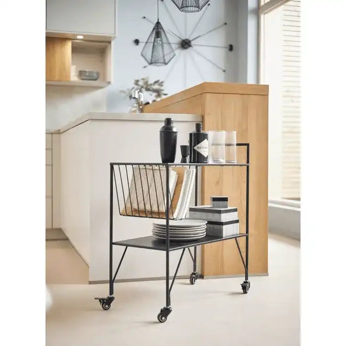Designer Servierwagen Fenja Barwagen Stahl Lackiert Rollbar - HomeDesign Knaus