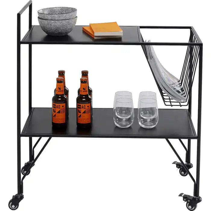 Designer Servierwagen Fenja Barwagen Stahl Lackiert Rollbar - HomeDesign Knaus