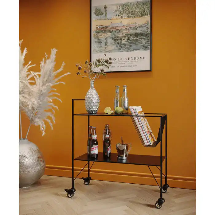 Designer Servierwagen Fenja Barwagen Stahl Lackiert Rollbar - HomeDesign Knaus