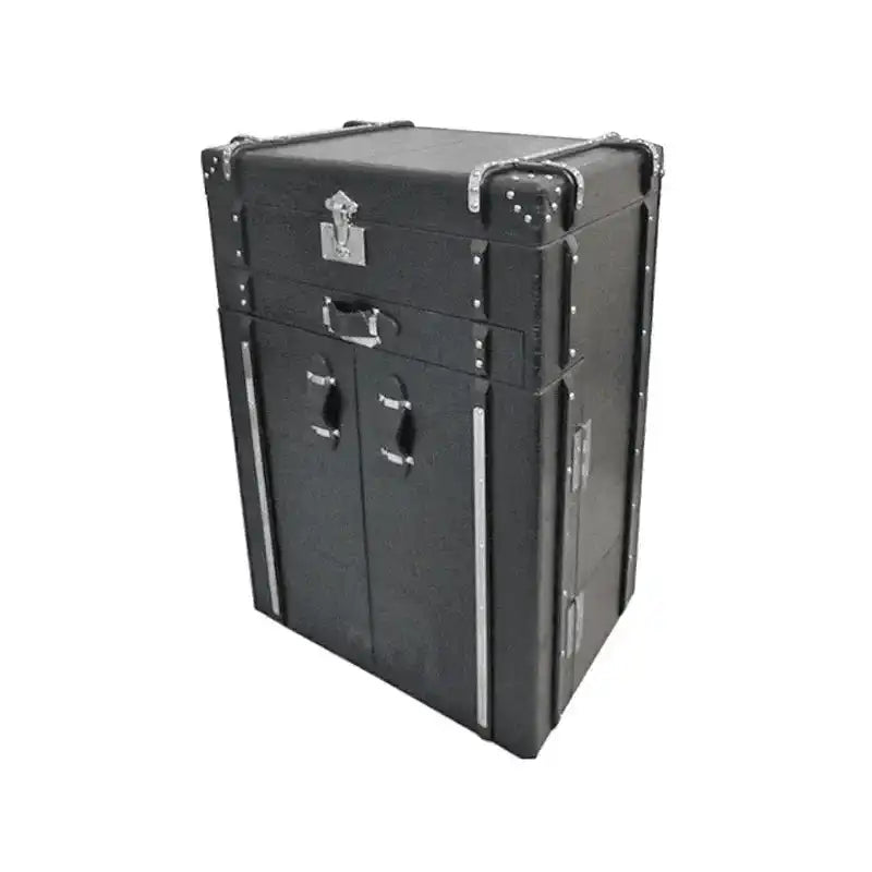 Designer Weinschrank mit Leder bezogen Handanfertigung mit Räder - HomeDesign Knaus