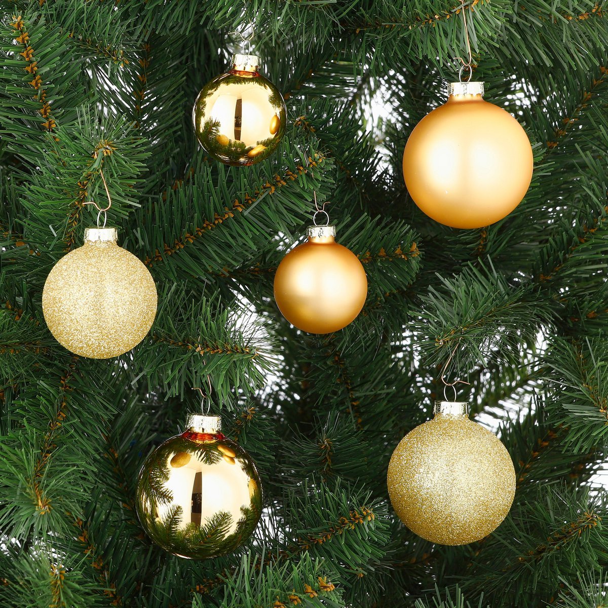 Weihnachtskugeln Set - 26 Stück - Ø7 cm - Glas - Gold