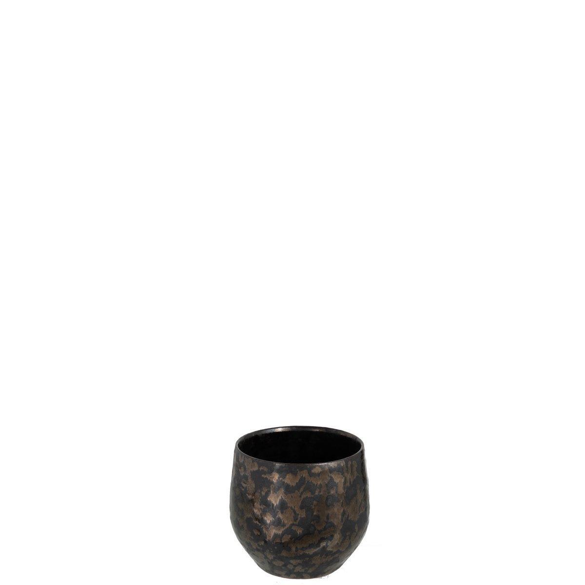 J-Line Blumentopf Antique Smokey - Keramik - Schwarz - S - Ø 13,5 cm