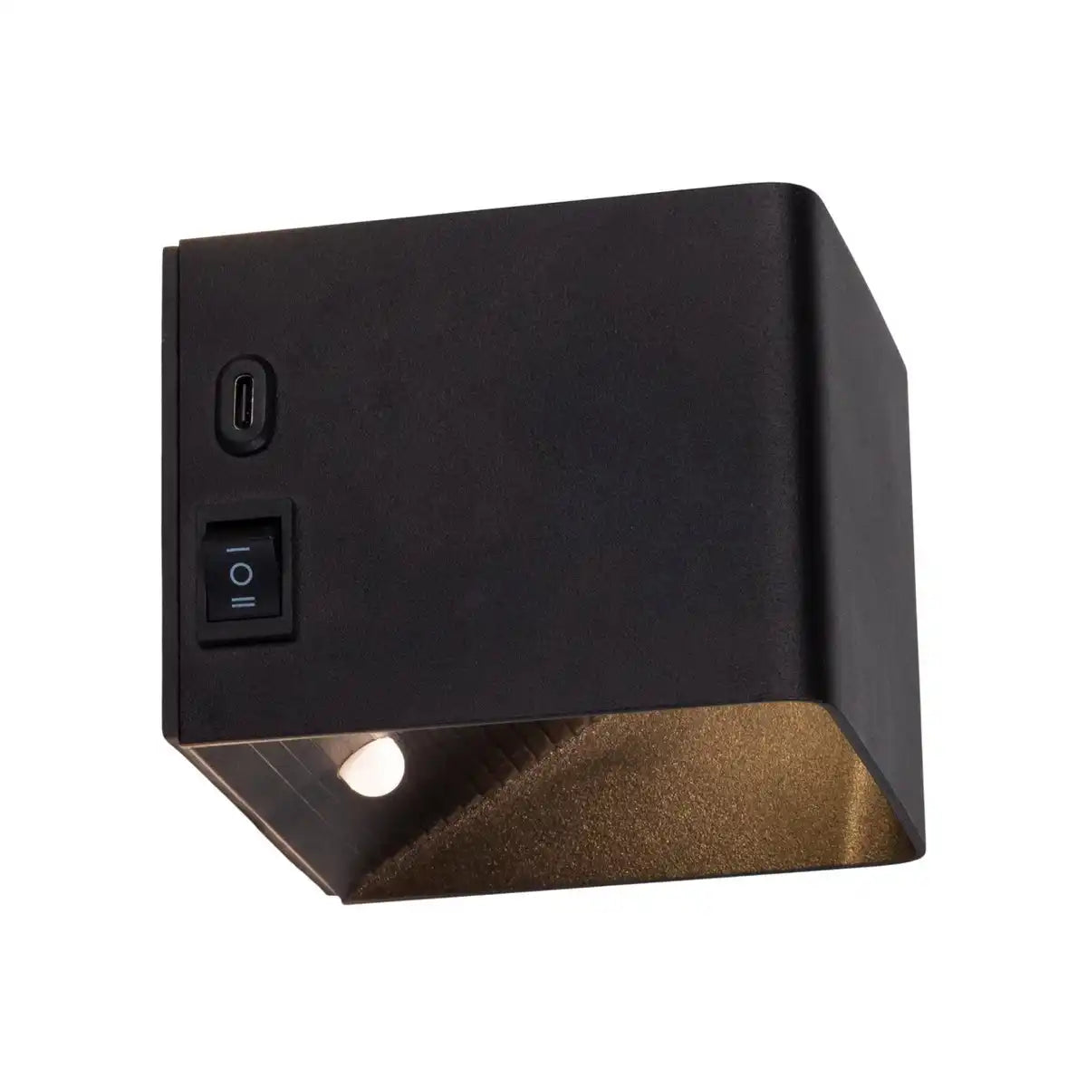 Akku-Wand-Leuchte "CUBE" magnetisch, ca 10 x 10 cm, aus schwarzem Metall, mit Bewegungssensor