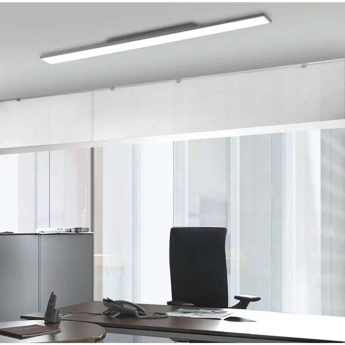 LED Panel-Deckenleuchte "CARENTE" Länge 119,5 cm, rahmenlos, viele Funktionen, aus Metall und Kunststoff, weiß, integrierte LEDs