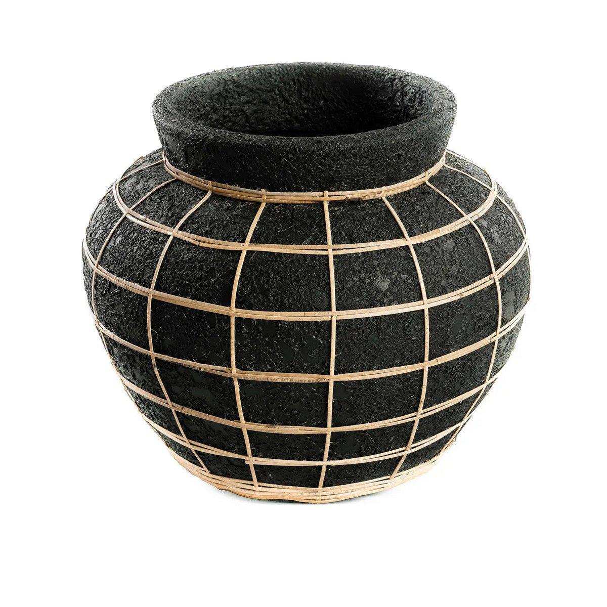 Die Bauchvase - Schwarz Natur - L - HomeDesign Knaus