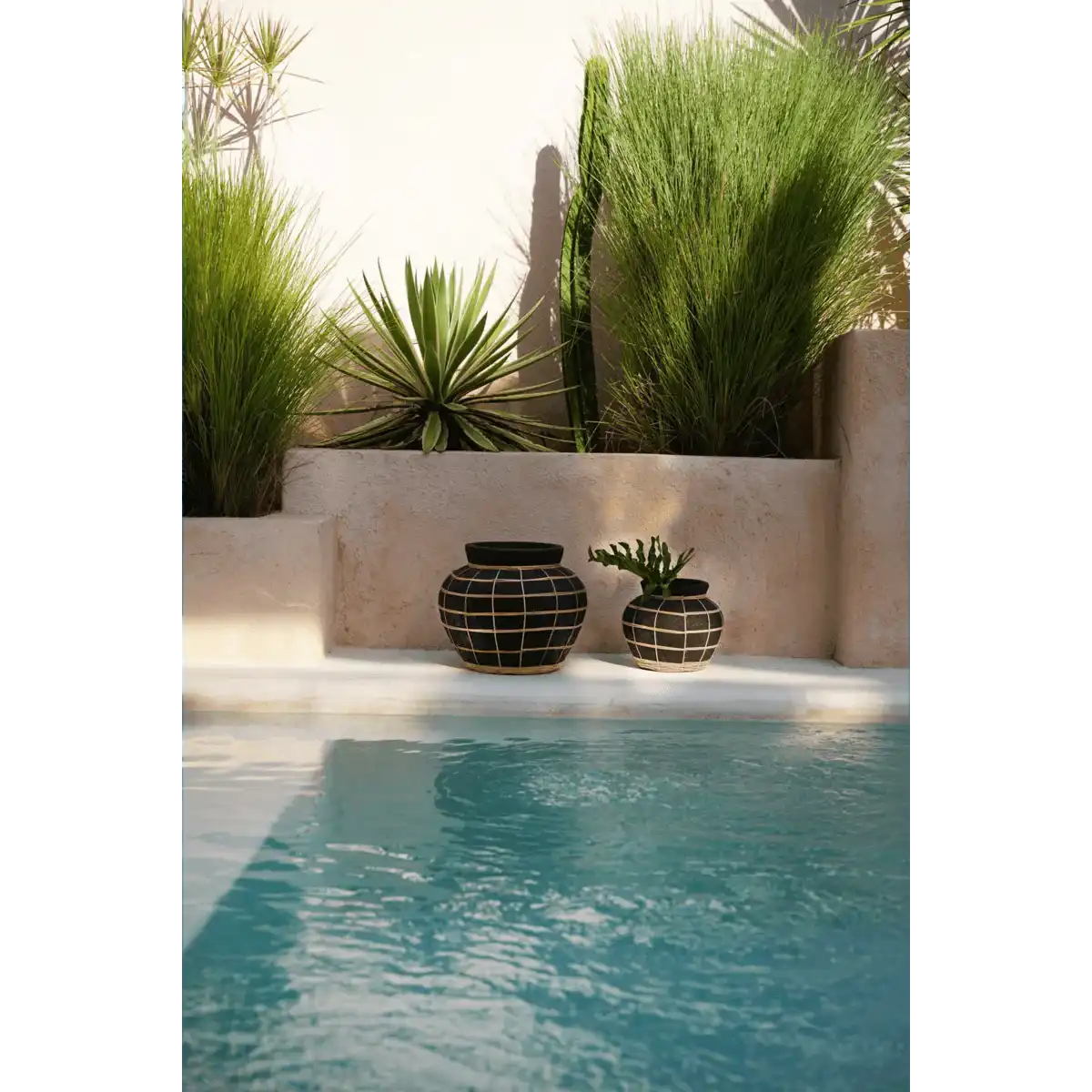 Die Bauchvase - Schwarz Natur - L - HomeDesign Knaus