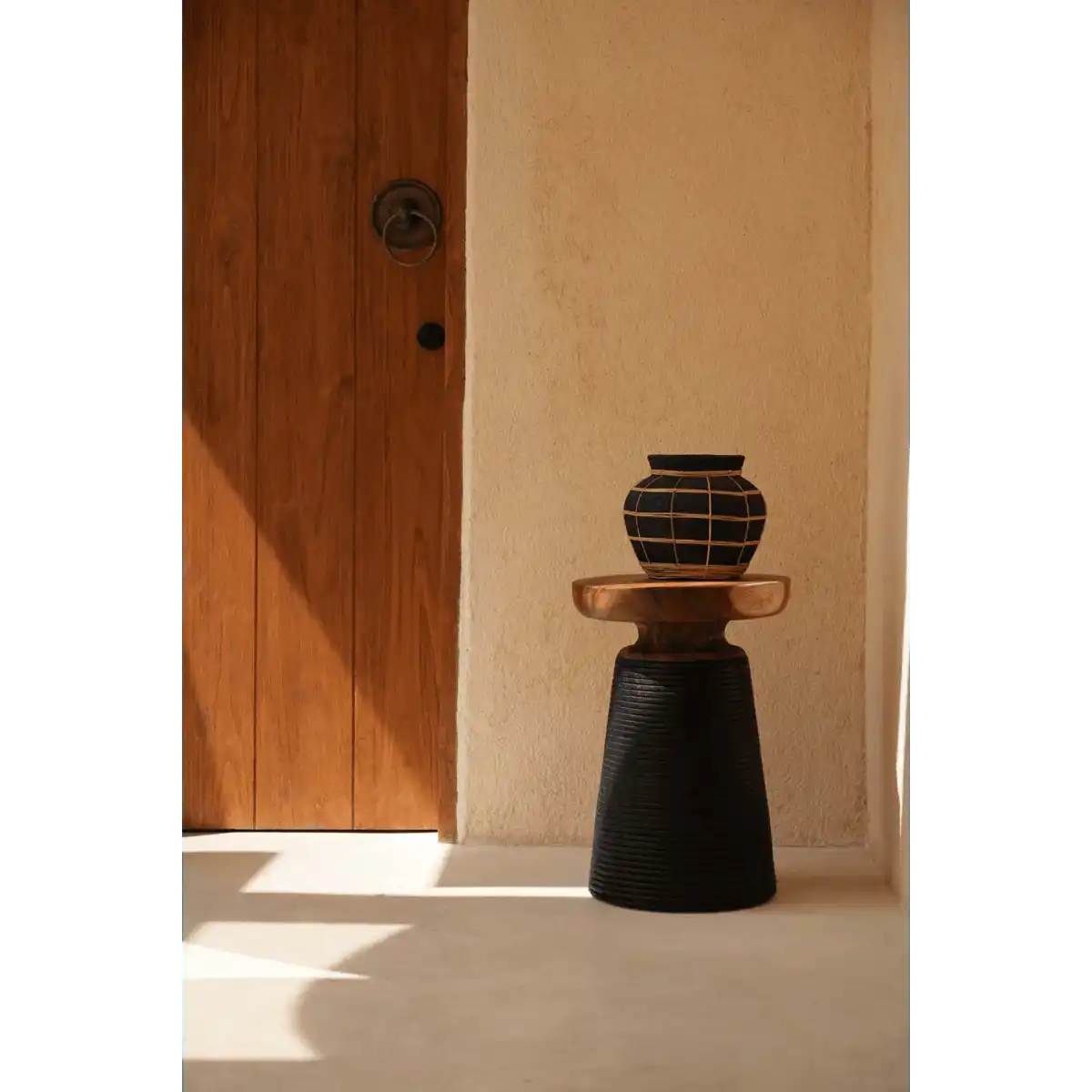 Die Bauchvase - Schwarz Natur - M - HomeDesign Knaus