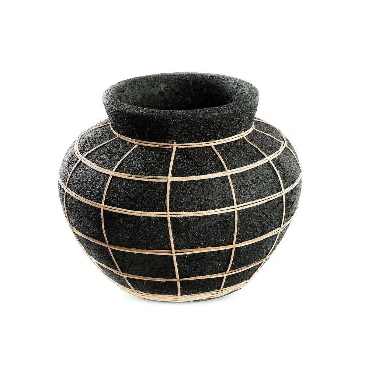 Die Bauchvase - Schwarz Natur - M - HomeDesign Knaus