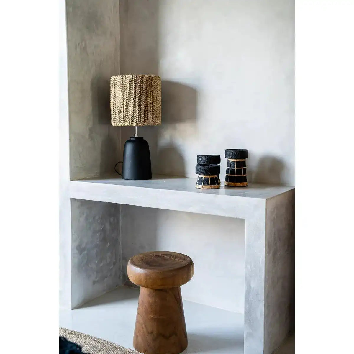 Die Chalki Tischlampe - Black Natural - HomeDesign Knaus