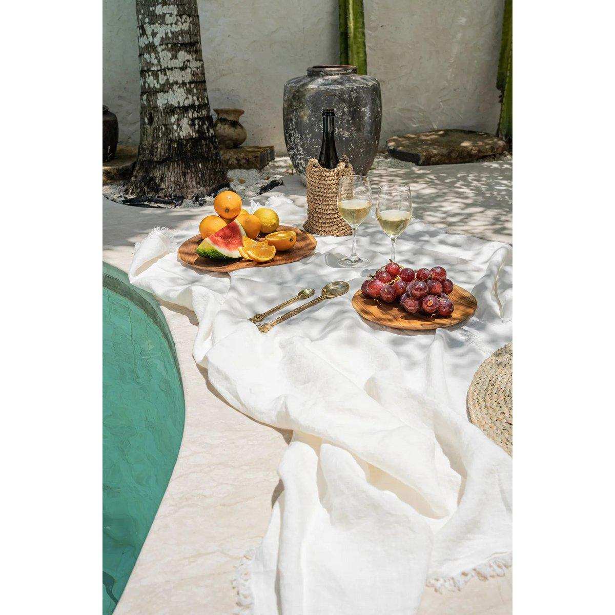 Die Leinentischdecke – Weiß – 150 x 150 - HomeDesign Knaus