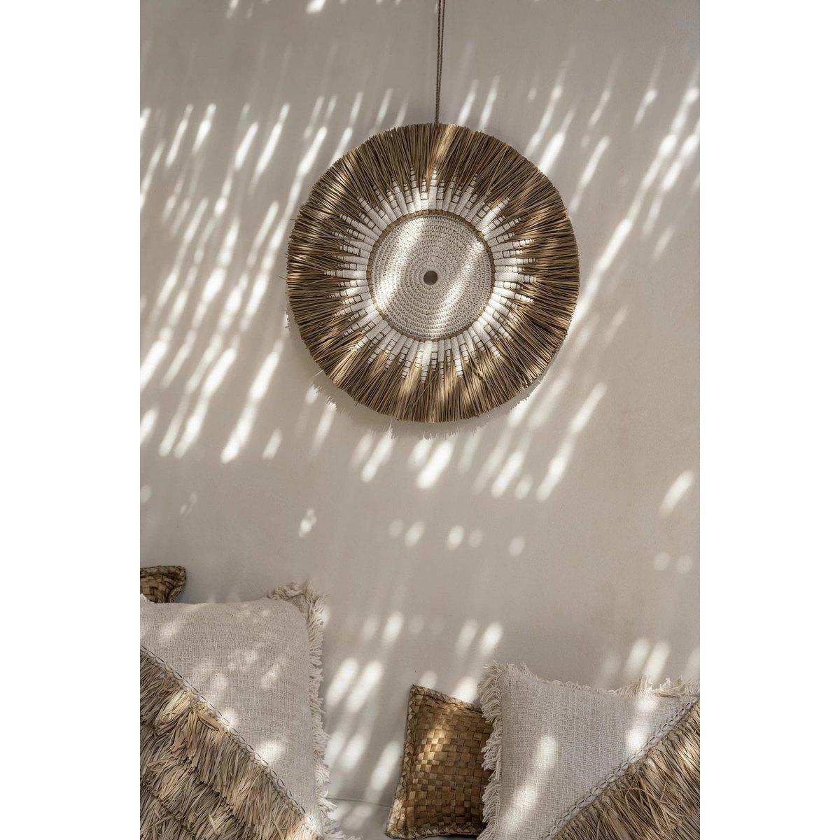 Die Raffia Makramee Wanddeko - Weiß Natur - HomeDesign Knaus