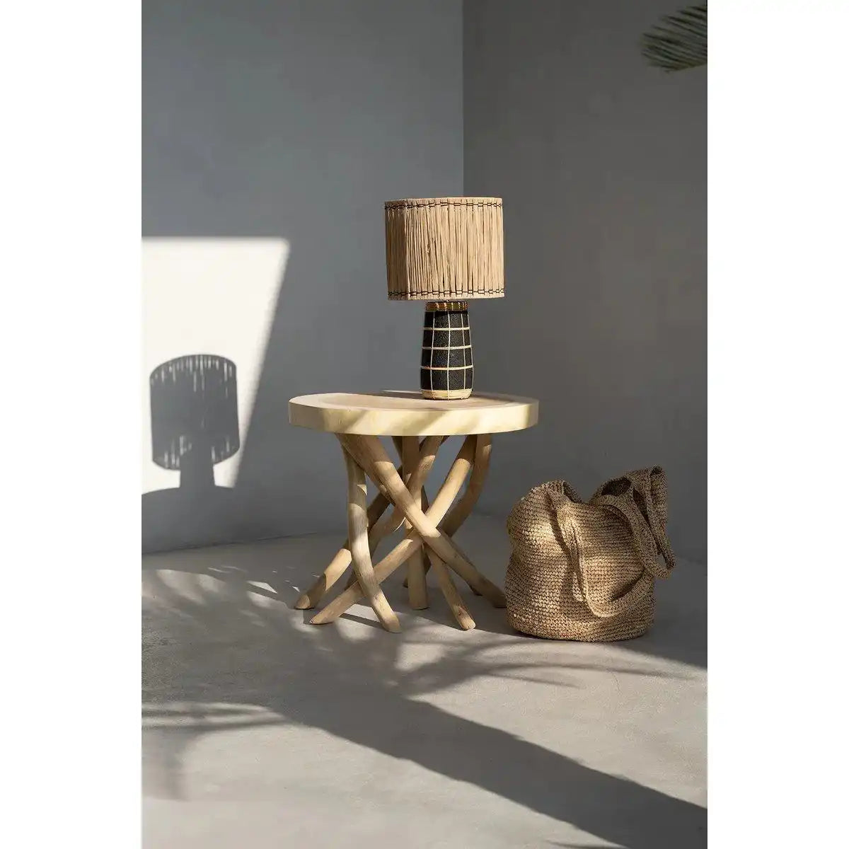 Die Skiathos Tischlampe – Naturschwarz - HomeDesign Knaus