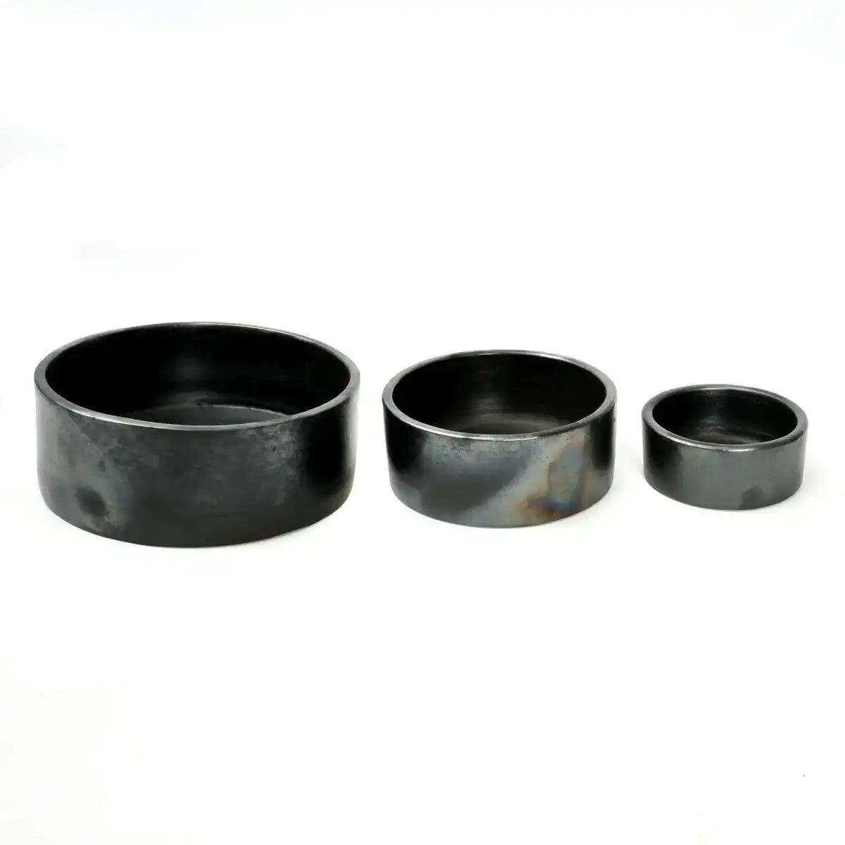 Die verbrannte Zylinderschale – Schwarz – 3er-Set - HomeDesign Knaus