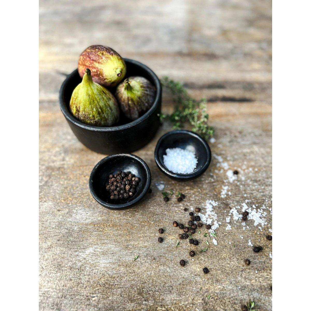 Die verbrannte Zylinderschale – Schwarz – 3er-Set - HomeDesign Knaus