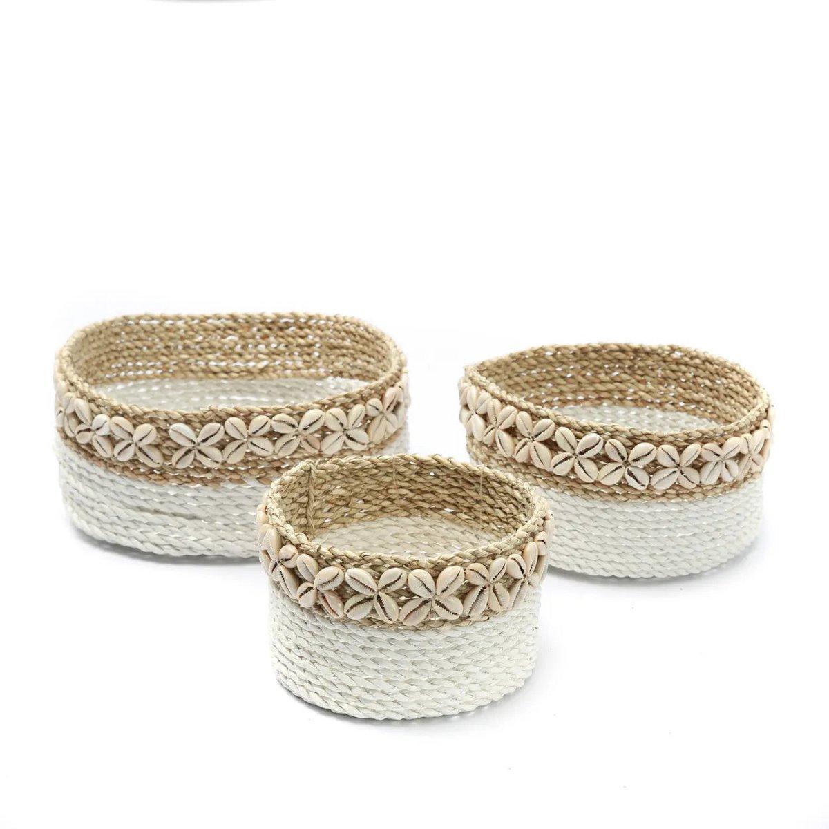 Die weißen Sonntagskörbe – Weiß Natur – 3er-Set - HomeDesign Knaus
