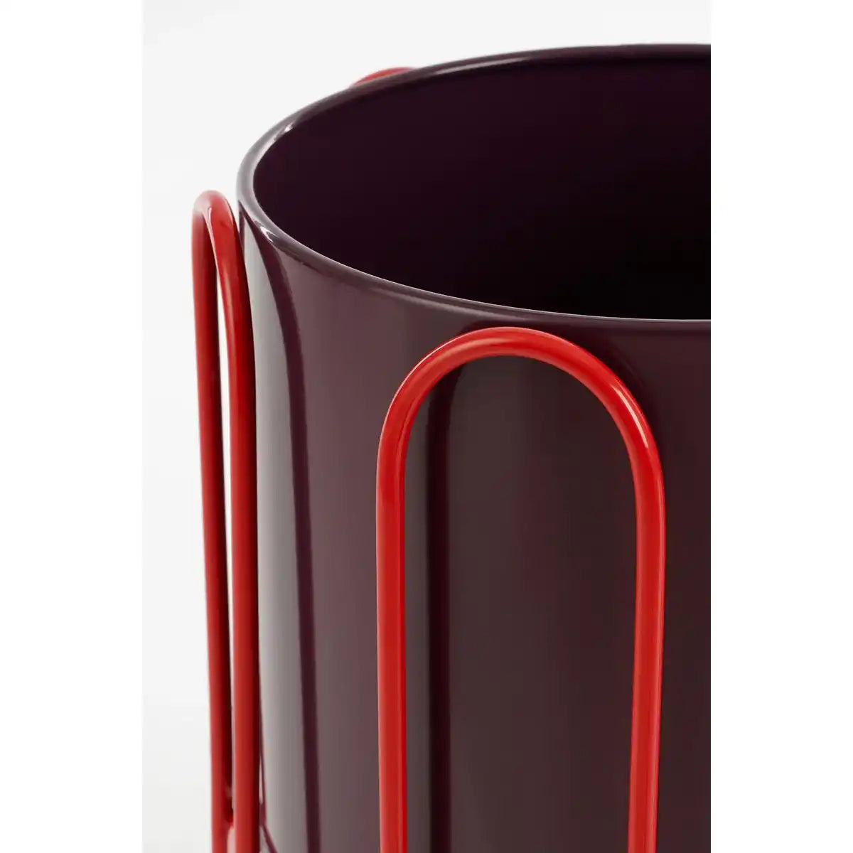 Dione Blumenpot auf Standard - Set von 2 - H35 x Ø26 cm - Metall - Dunkelrot, hellrot - HomeDesign Knaus