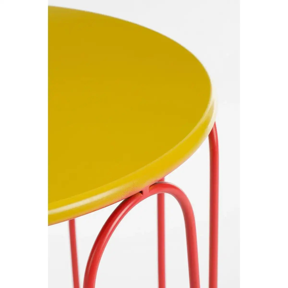 Dione Side Table - Set von 2 - H40 x Ø46 cm - Metall - Gelb - HomeDesign Knaus