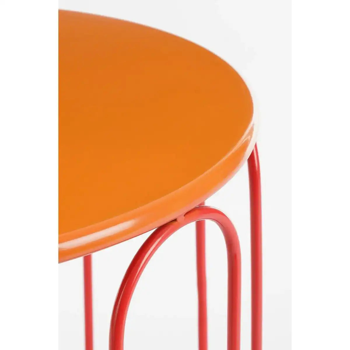 Dione Side Table - Set von 2 - H40 x Ø46 cm - Metall - Orange - HomeDesign Knaus