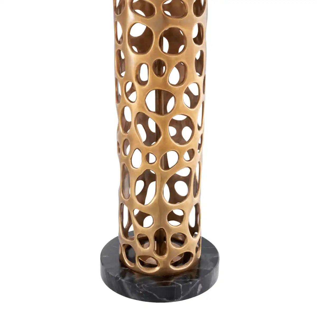 Dix Tischleuchte Highlight-Finish Marmorsockel Schirm mit goldenem Innenfutter - HomeDesign Knaus