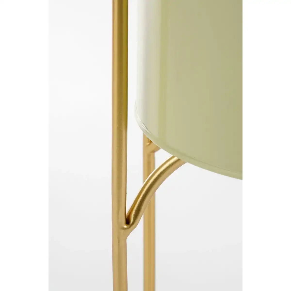 Donau -Blütenknopf auf Standard - 2 - Metall - H45 x Ø23 cm - hellgrün, Gold - HomeDesign Knaus