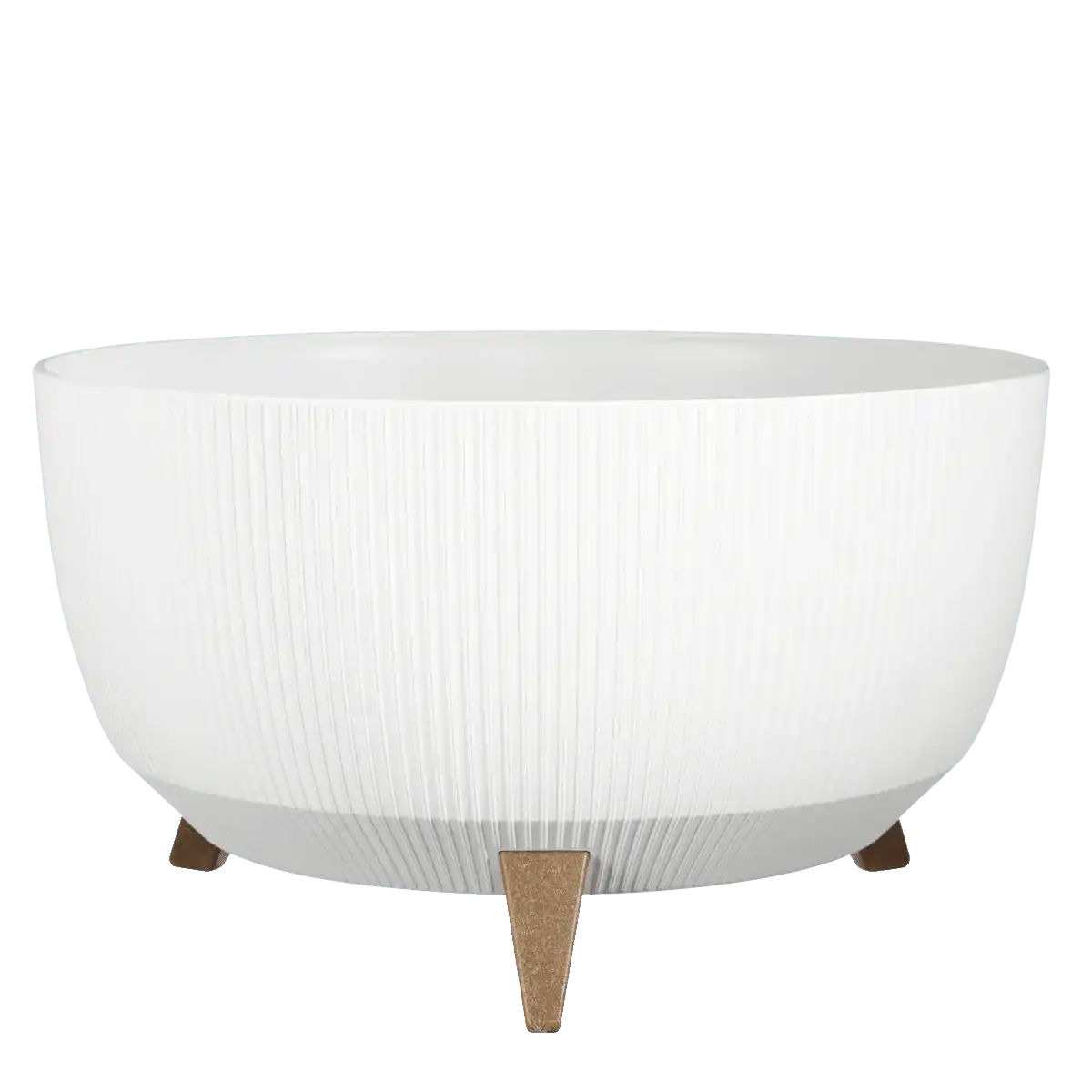 Doppio Blumentopf auf Beinen – H22 x Ø47 cm – recycelter Kunststoff – FSC-Mix – Weiß - HomeDesign Knaus