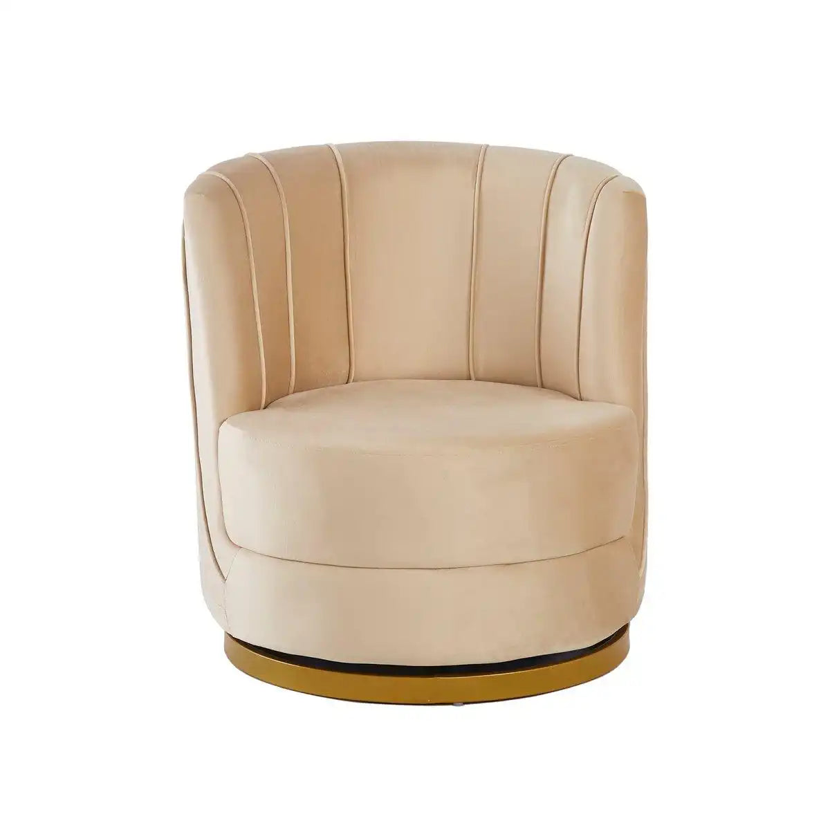 Drehsessel aus Samt Beige - HomeDesign Knaus