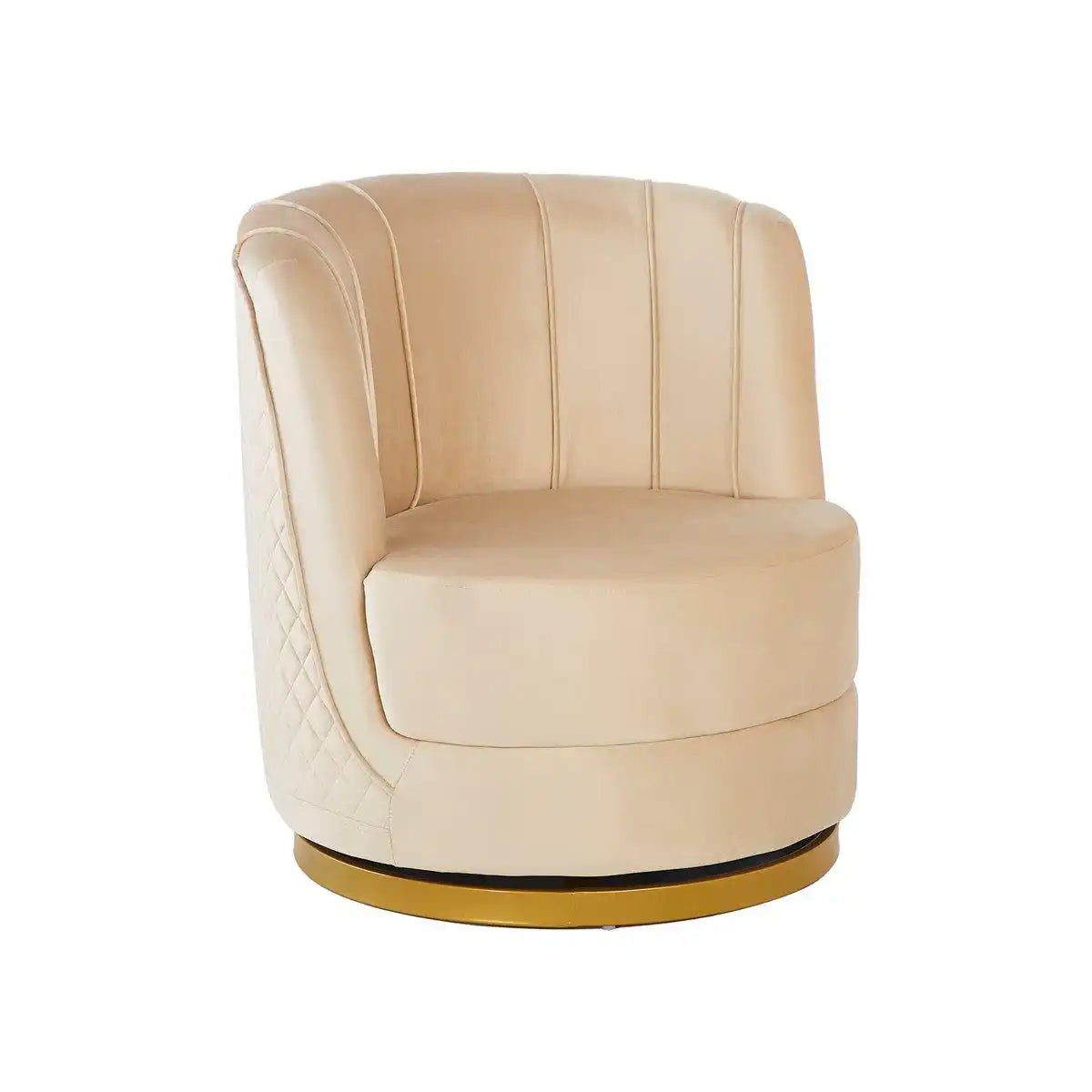 Drehsessel aus Samt Beige - HomeDesign Knaus