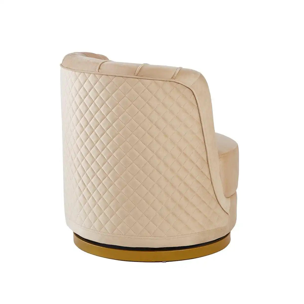 Drehsessel aus Samt Beige - HomeDesign Knaus