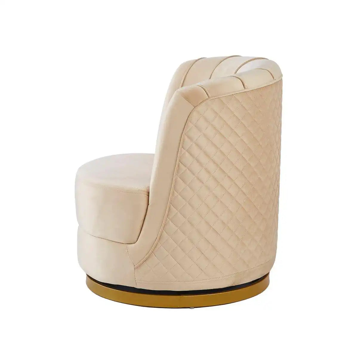 Drehsessel aus Samt Beige - HomeDesign Knaus