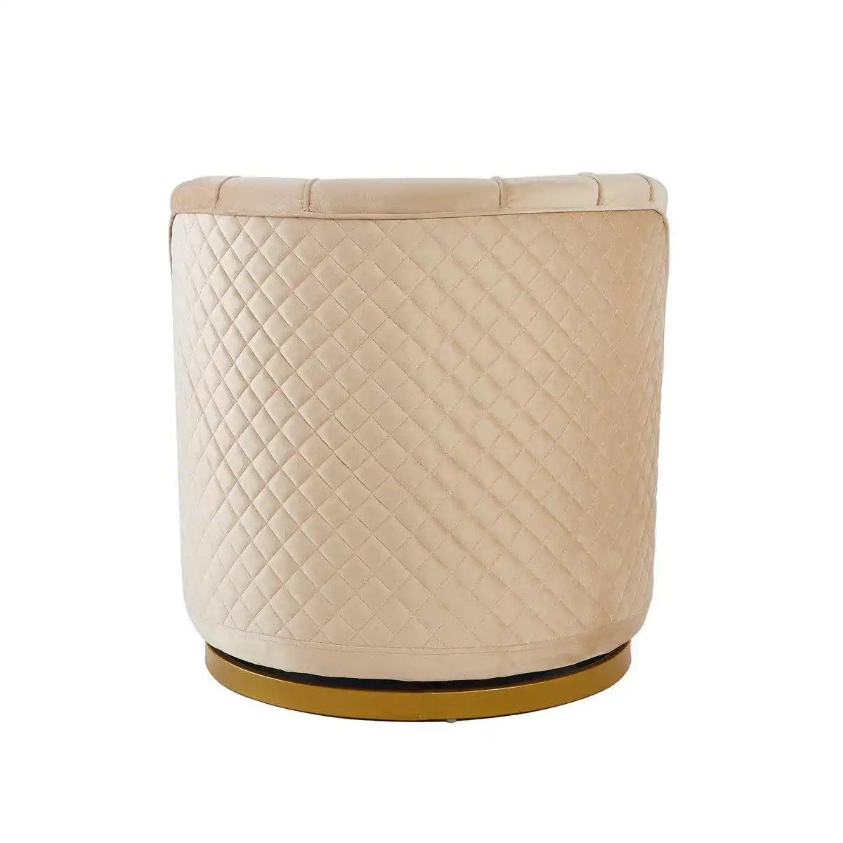Drehsessel aus Samt Beige - HomeDesign Knaus