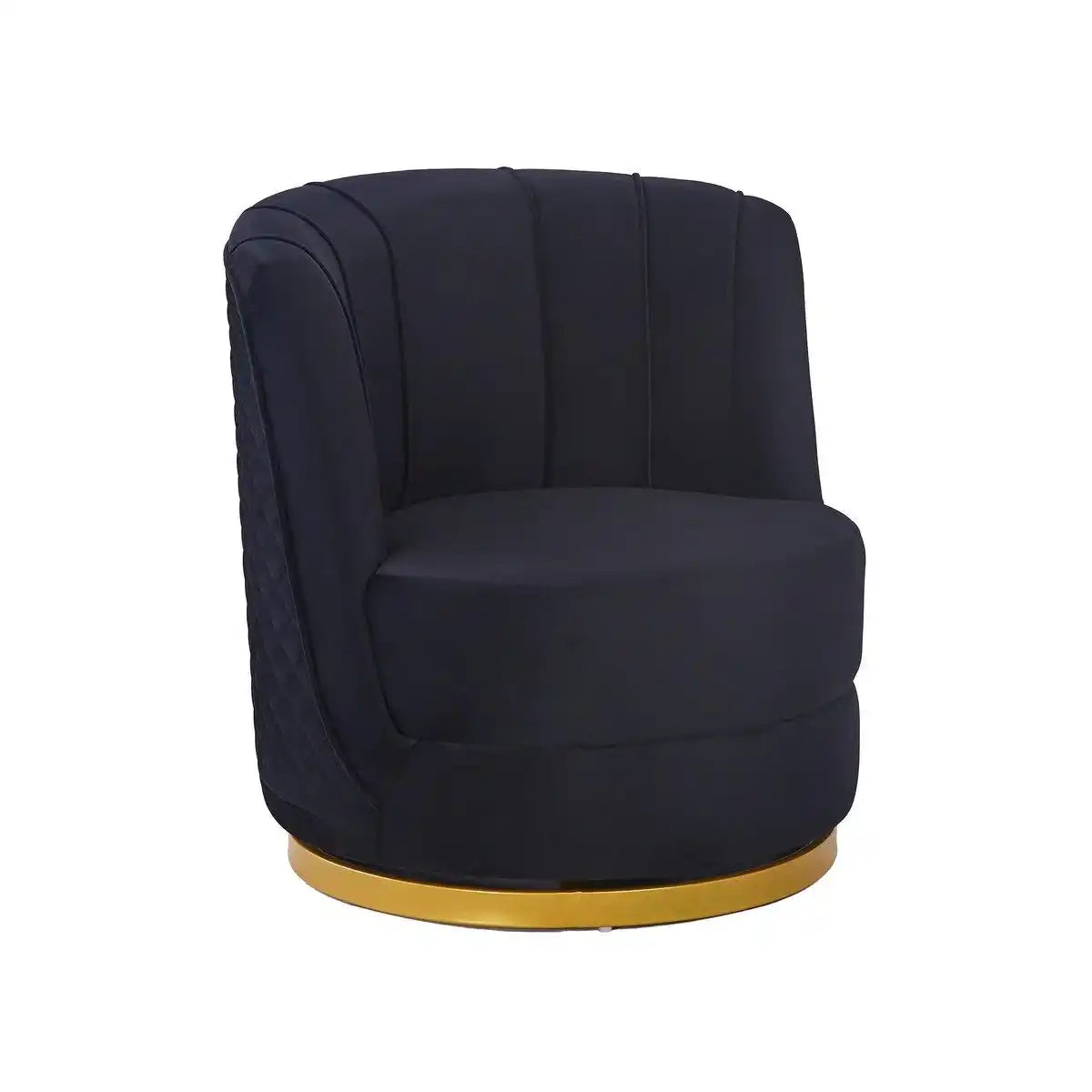 Drehsessel aus Samt Schwarz - HomeDesign Knaus
