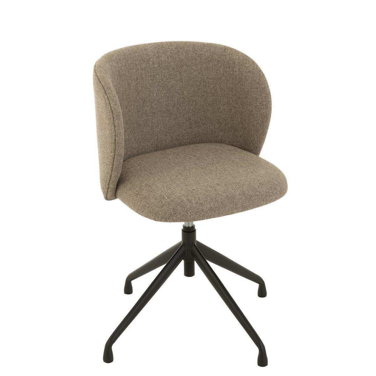 Drehstuhl Leinen Dunkelbraun/Beige Stuhl - HomeDesign Knaus