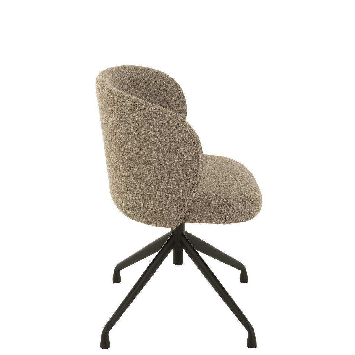 Drehstuhl Leinen Dunkelbraun/Beige Stuhl - HomeDesign Knaus