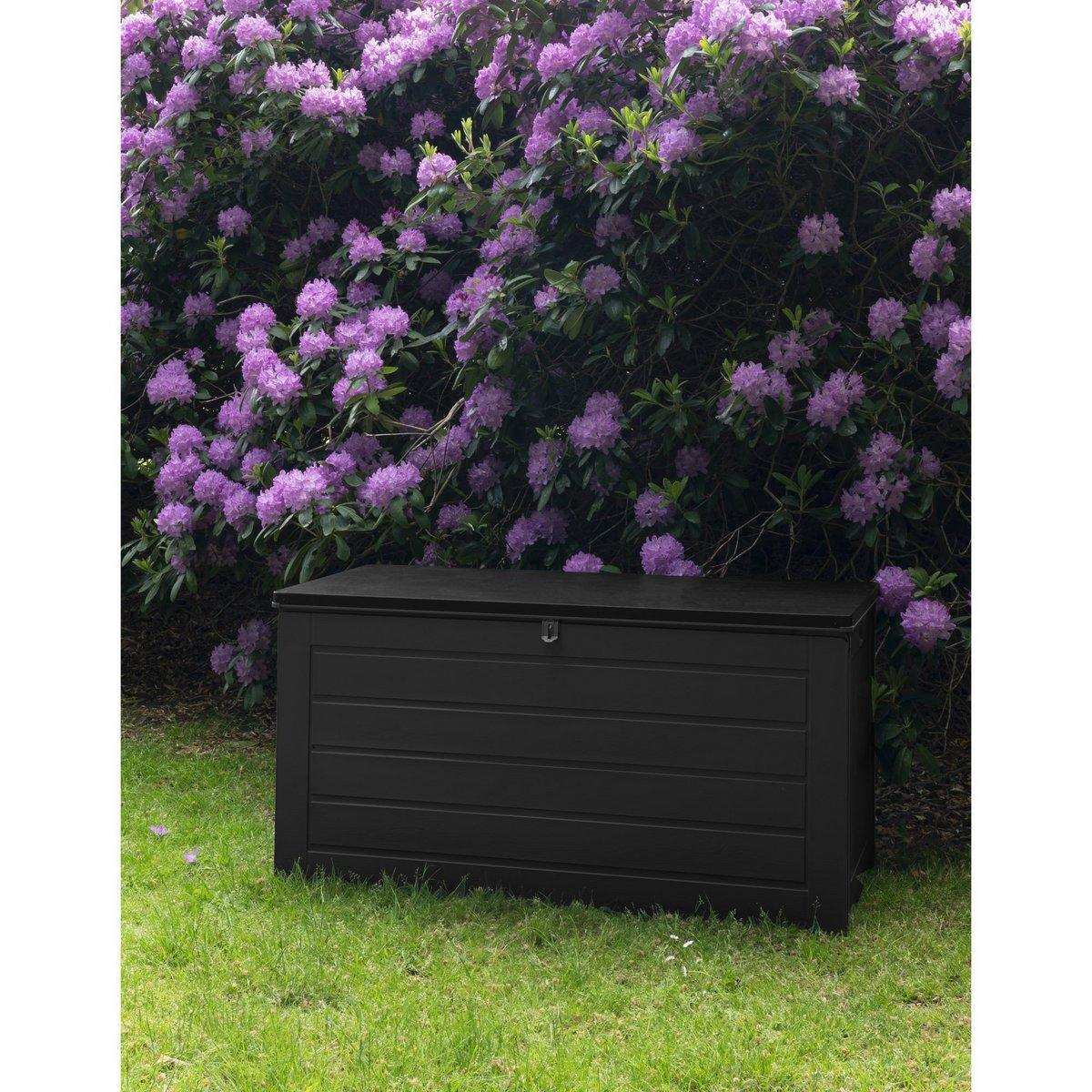 Dubrovnik Cushion Box - Kissenbox, Kunststoff, schwarz, 146,5x61x64,5 cm, 490 L - HomeDesign Knaus