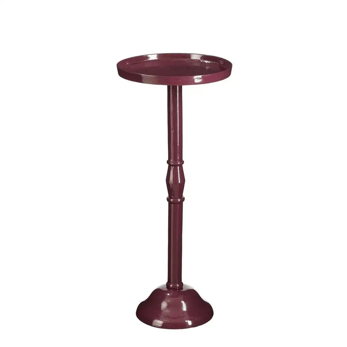 Duco Beistelltisch – H58 x Ø25 cm – Recyceltes Aluminium – FSC 100 % – Dunkelviolett - HomeDesign Knaus