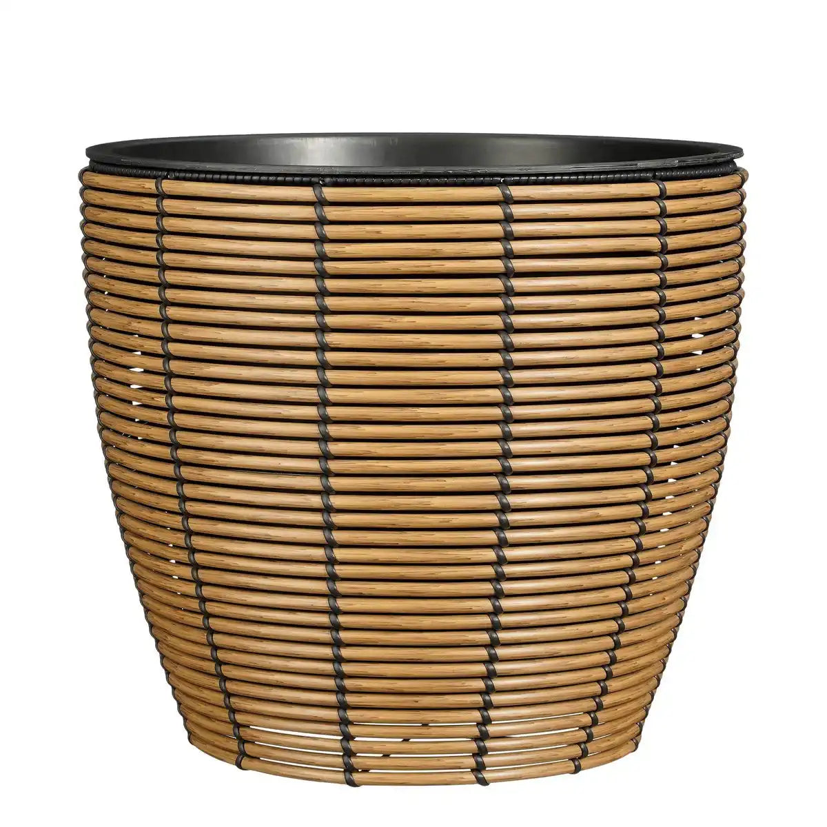 Durban Blumenpot außerhalb - Set von 3 - H36 x Ø40 cm - recyceltes Kunststoff - Braun - HomeDesign Knaus