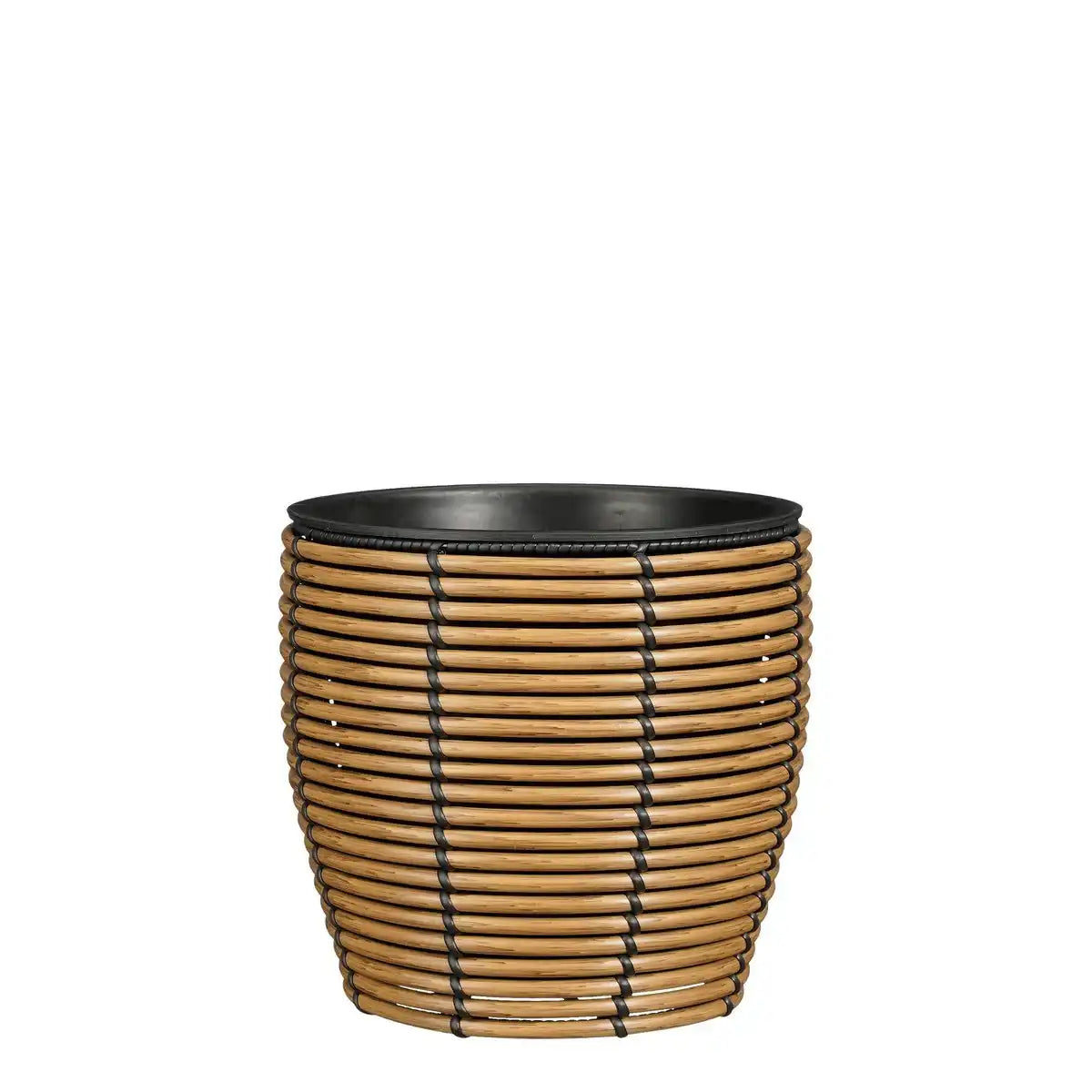 Durban Blumenpot außerhalb - Set von 3 - H36 x Ø40 cm - recyceltes Kunststoff - Braun - HomeDesign Knaus