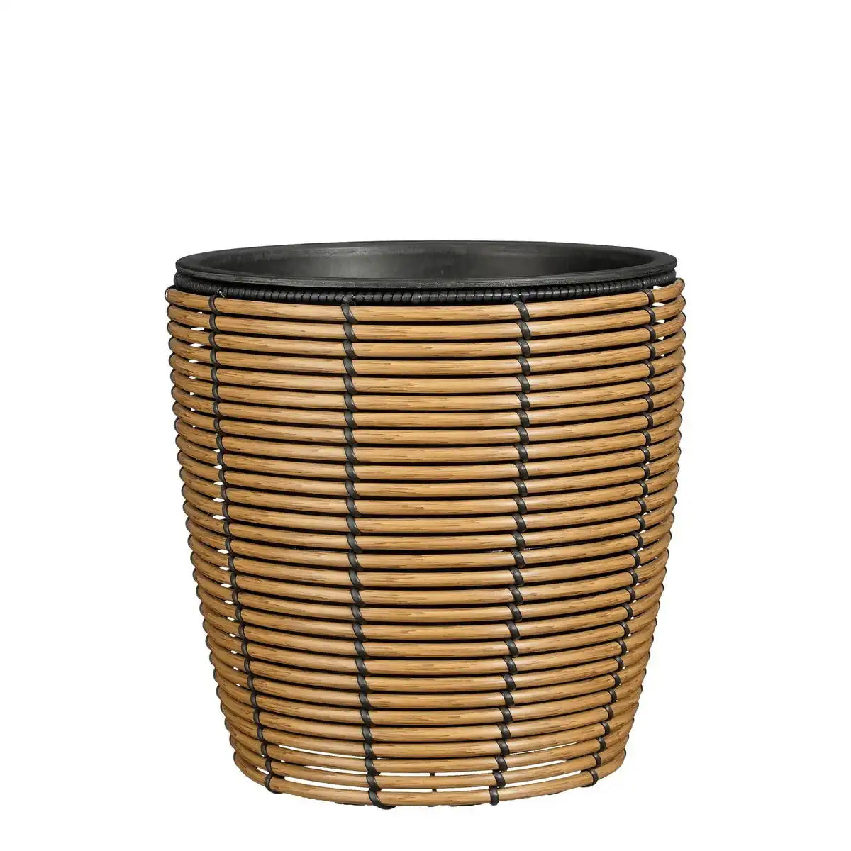 Durban Blumenpot außerhalb - Set von 3 - H36 x Ø40 cm - recyceltes Kunststoff - Braun - HomeDesign Knaus
