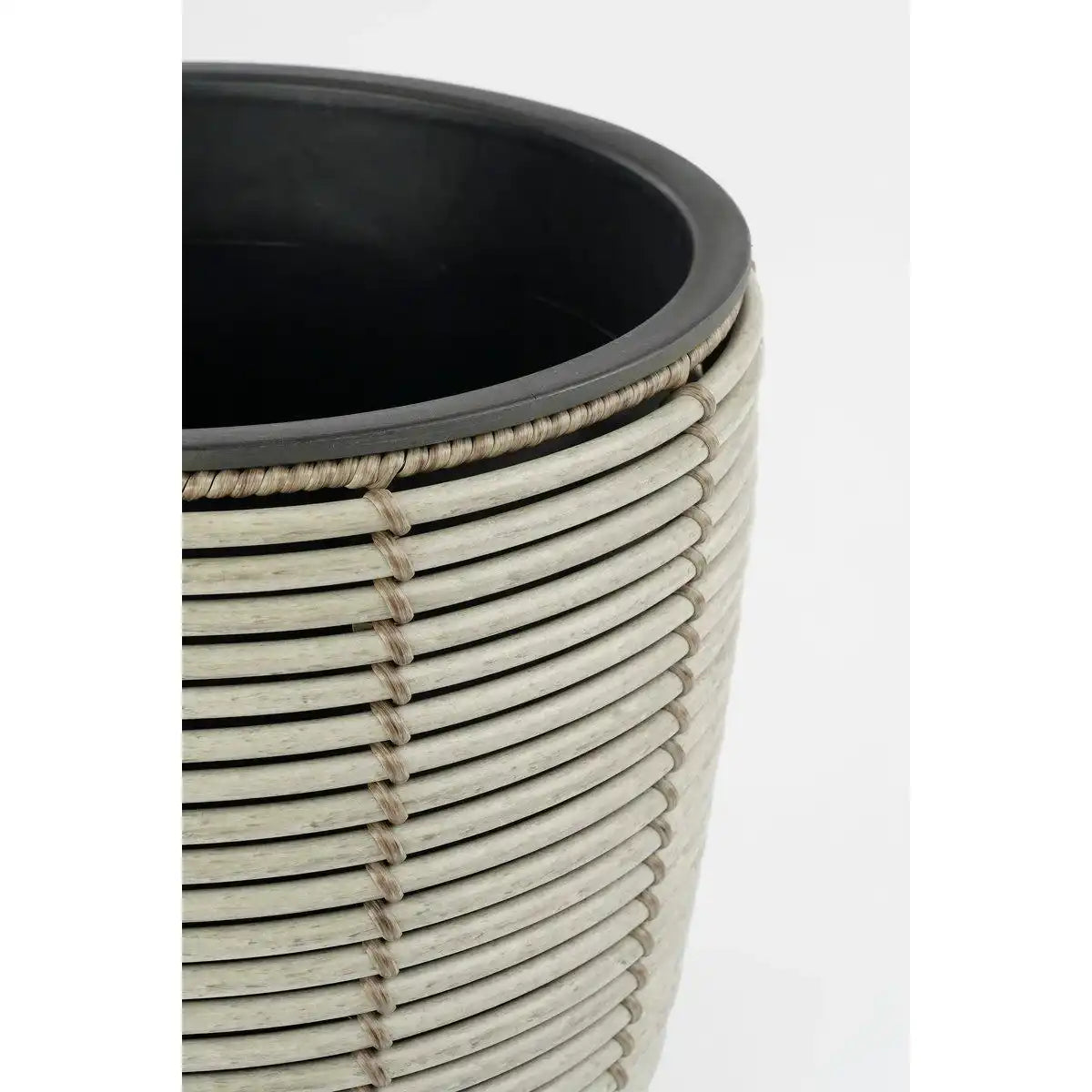Durban Blumenpot außerhalb - Set von 3 - H36 x Ø40 cm - recyceltes Kunststoff - Grau - HomeDesign Knaus