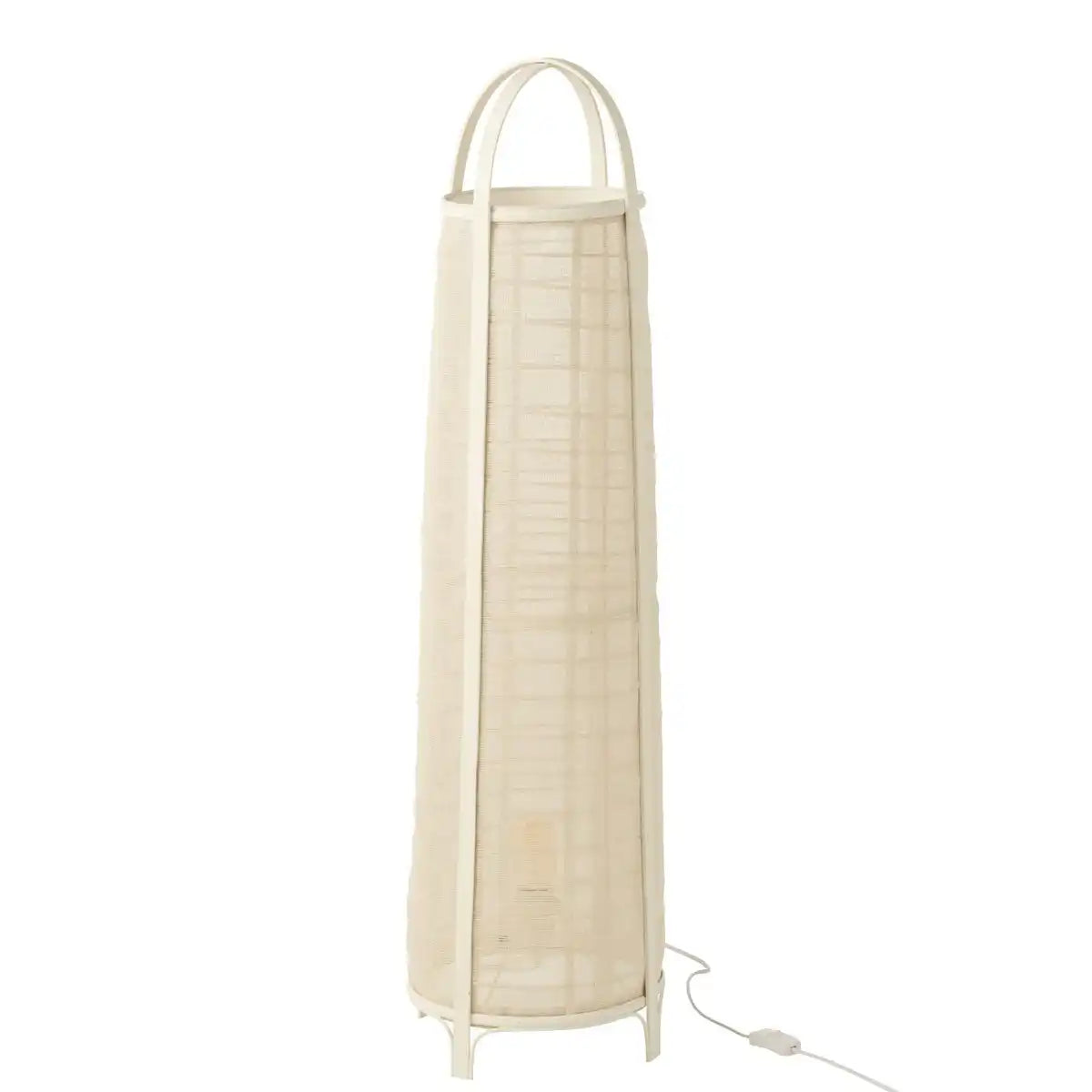 J-Line Lampe Don Baumwolle/Bambus Weiß