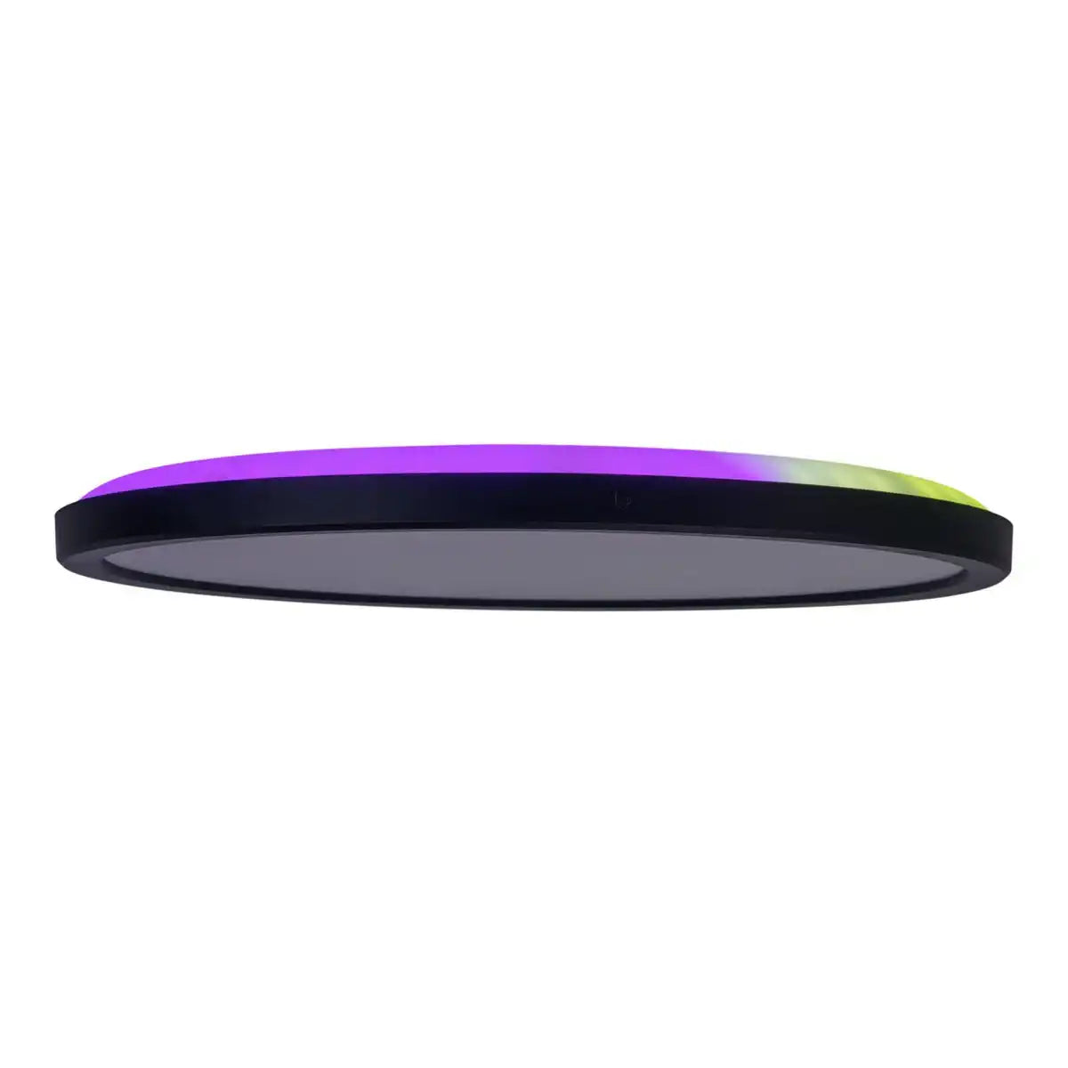 Die LED Deckenleuchte "CARLO" mit RGB-Backlight, Ø von 54 cm, klassisch-moderne Deckenleuchte aus schwarzem/weißem Kunststoff mit vielen Funktionen, z.B. Farbwechsler