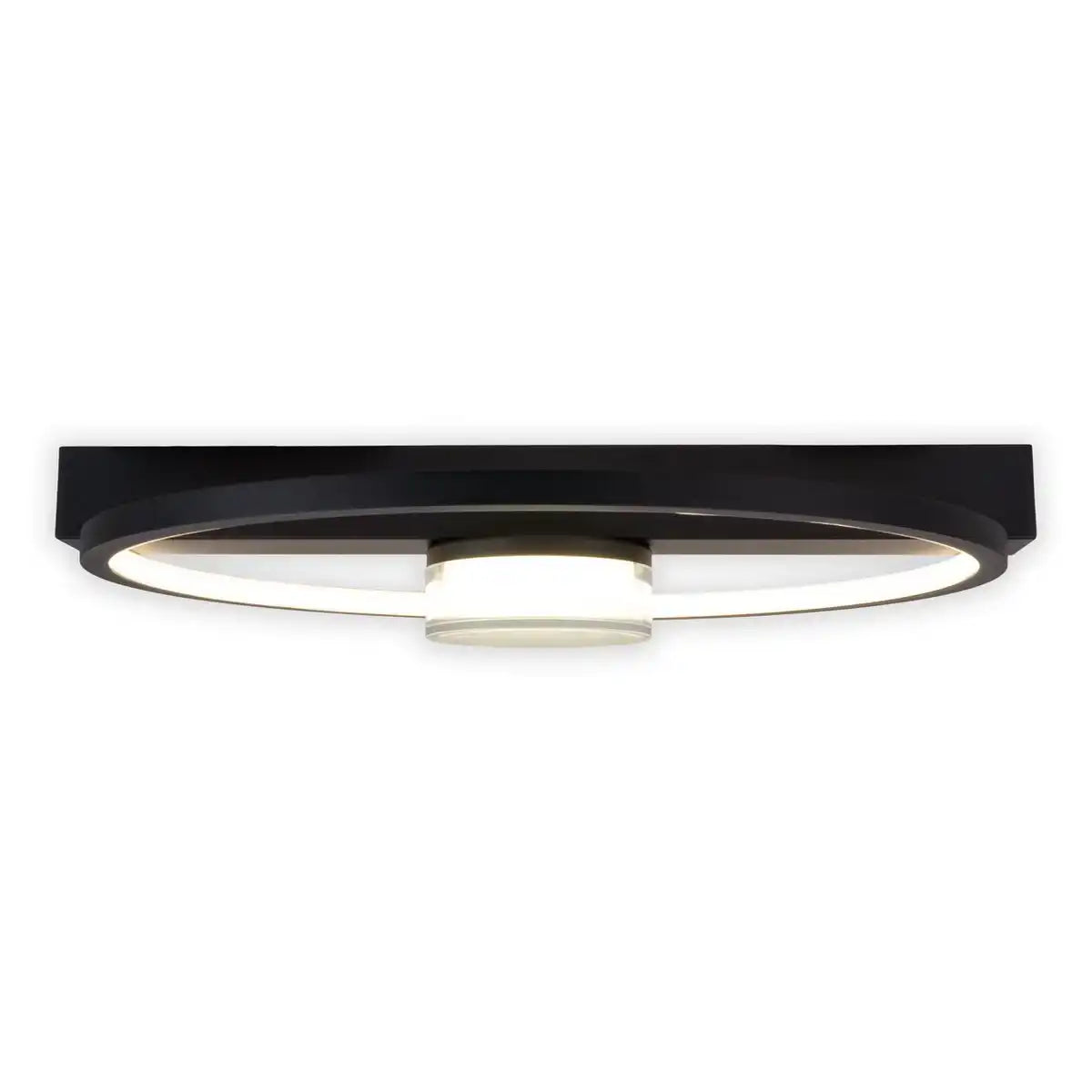 LED Deckenleuchte "CIMO" aus schwarzem Metall und Kunststoff, 40 cm lang, dimmbar per Wandschalter