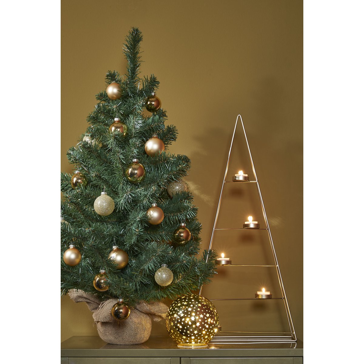 Alpiner künstlicher Weihnachtsbaum aus Jute – H90 x Ø66 cm – Grün